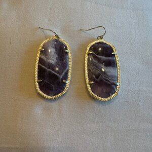 Purple and Gold Elle Drop Kendra Scott Earrings